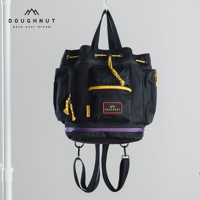 ドーナツ DOUGHNUT 背嚢 うしろ側容器に並べる デイパック 2WAY 3WAY ショルダーバッグPYRAMID HAPPY CAMPER13L 曲がった掛け 撥水 アウトドア 再利用原料品PND34400307DT （黒いこと） キッズファッション-その他