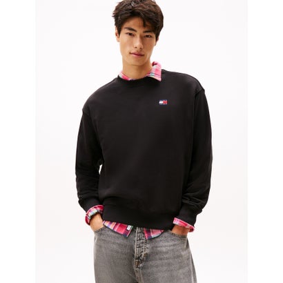トミー ヒルフィガー TOMMY HILFIGER リラックスバッジクルーネックトレーナー （ブラック）