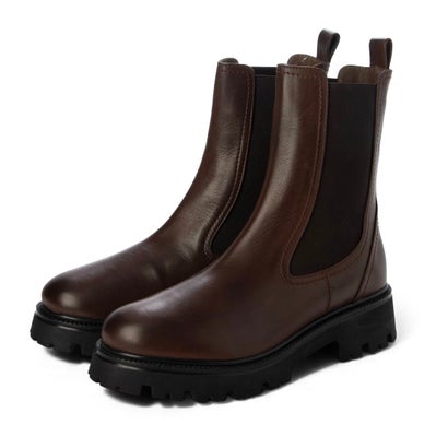 インターショシュール INTER-CHAUSSURES ラウンドトウベーシックサイドゴアブーツ （ダークブラウン）｜LOCOMALL（ロコンド公式ストア）