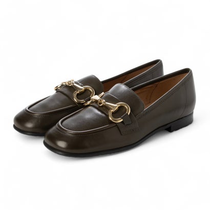 インターショシュール INTER-CHAUSSURES ソフトスクエアトウビットローファー （カーキ）