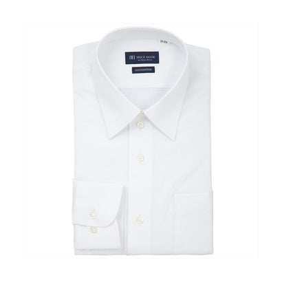 トーキョーシャツ TOKYO SHIRTS 【透け防止・白無地】 レギュラー 長袖 形態安定 綿100% ワイシャツ （ホワイト）