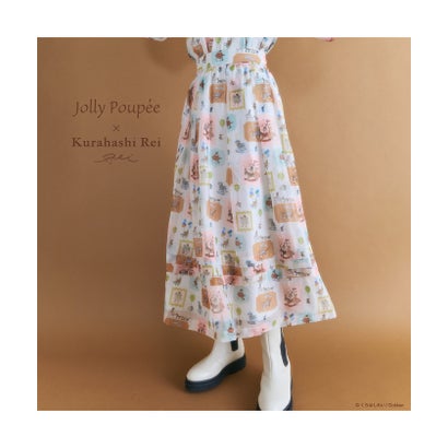 ジョリープッペ Jolly Poupee 【くらはしれいコラボ】MIXPTボリュームタックスカート （ベージュ）