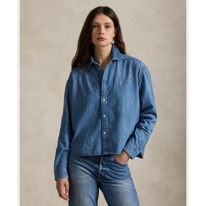 ポロ ラルフ 置き目レン POLO RALPH LAUREN クロップド ボクシー ジーンズ プルオーバー （400青碧）