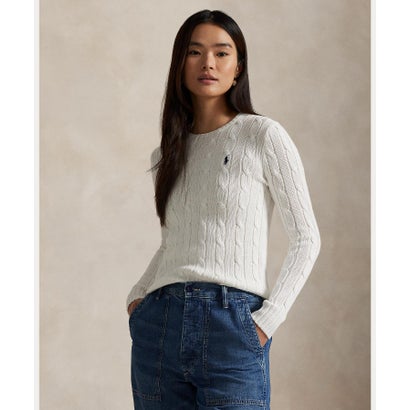 ポロ ラルフ ローレン POLO RALPH LAUREN ケーブルニット コットン クルーネック セーター （100ホワイト）