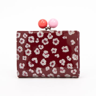 ツモリチサト キャリー tsumori chisato CARRY グリッターフラワー がま口 2つ折り財布 (ボルドー)