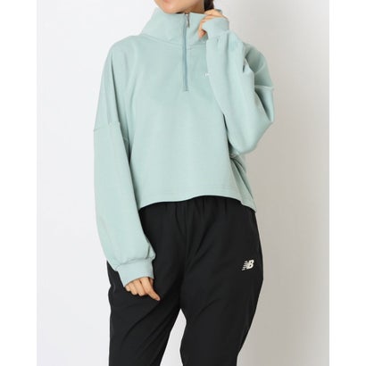 ニューバランス New Balance レディース スウェットトレーナー ハーフジッププルオーバー_ AWT55615 （SALT MARSH）