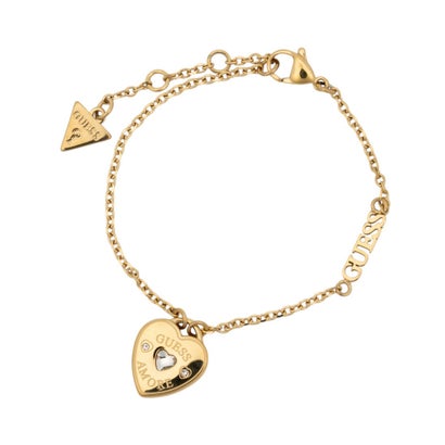 ゲス GUESS GUESS AMORE 14MM HEART CHARM BRACELET （YG）