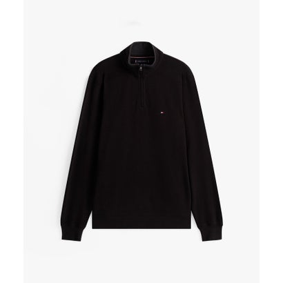 トミー ヒルフィガー TOMMY HILFIGER ギフティングフレンチリブ1/4ジッププルオーバー （ブラック）