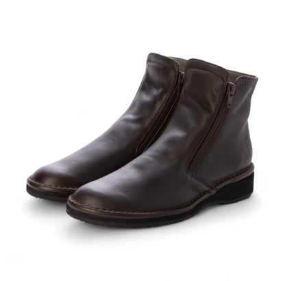 アトリエ Atelier 【3E】ダブルファスナーショートブーツ (ダークブラウン)|LOCOMALL(ロコンド公式ストア)