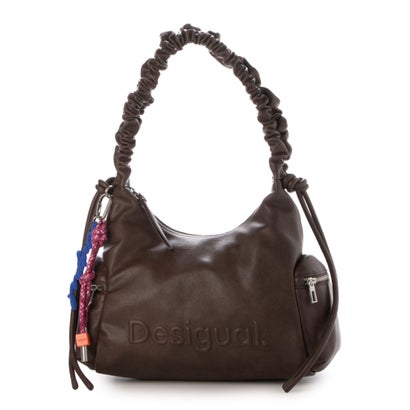 デシグアル Desigual ロゴ3Dバッグギャザー付きハンドル （ブラウン）