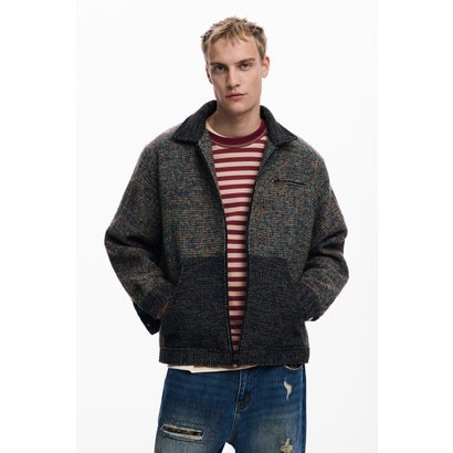 デシグアル Desigual ヘリンボーンポケットジャケット （赤銅色）