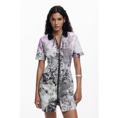 デシグアル Desigual Christian Lacroixのフロントジッパーファスナードレス (グレー/ブラック)|LOCOMALL(ロコンド公式ストア)