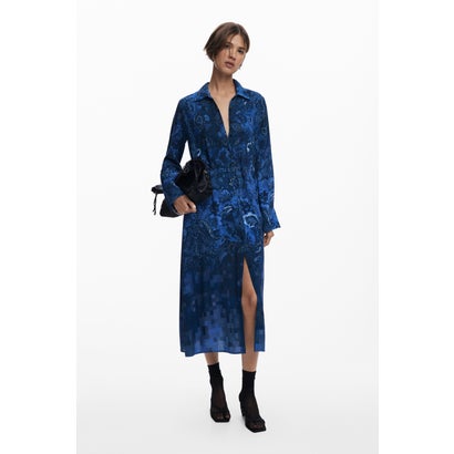 デシグアル Desigual ペイズリーシャツドレス （ブルー）
