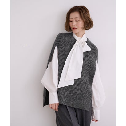 楽天市場】ニット×タフタドッキングジレ ベスト ジレ ジャケット