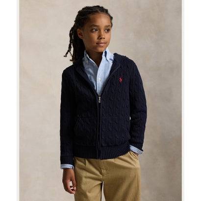 ポロ ラルフ 置き目レン POLO RALPH LAUREN (ボーイズ 8才～20才)有線テレビ 綿織物 フーデッド フルジップ プルオーバー （410米国海軍）
