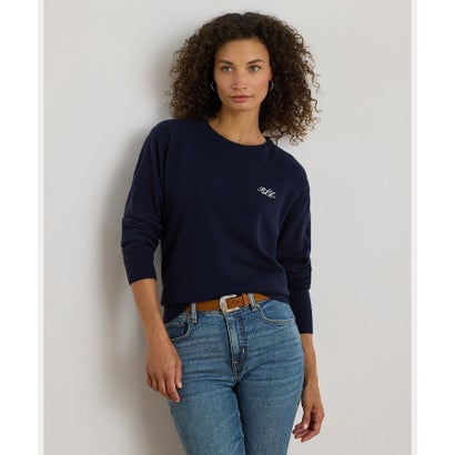 ローレン ラルフ ローレン LAUREN RALPH LAUREN エンブロイダリー カシミヤ クルーネック セーター （410ネイビー）｜LOCOMALL（ロコンド公式ストア）
