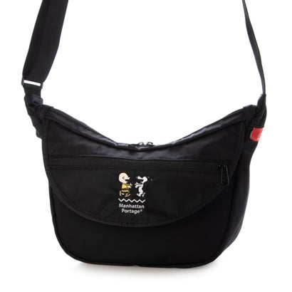マンハッタンポーテージ Manhattan Portage Duet Shoulder Bag Flight Nylon Backing PEANUTS25 （Black）