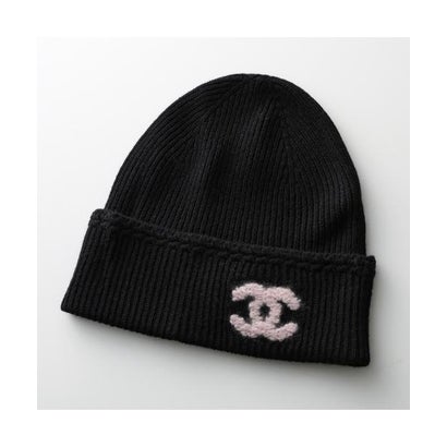 CHANEL ベージュ ビーニー ロゴ刺繍付き ビス VIS ロゴマーク刺繍キャップ （ベージュ系（28