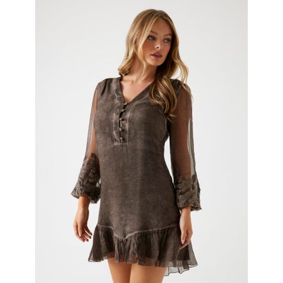 ゲス GUESS NEW Long Sleeves Camilla Dress （F1AQ）
