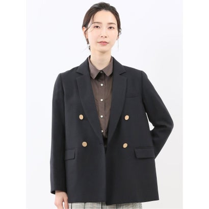 【ストレッチ・ウォッシャブル】 ストレッチウォッシャブル シャーク リラクシング ダブルジャケット 紺(セットアップ可能) （紺）