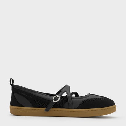 メッシュ ツートーンバレエスニーカー （Black Textured）