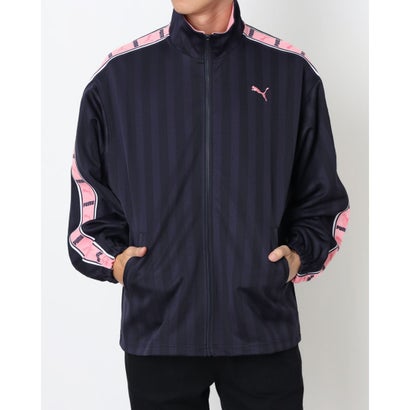 プーマ PUMA メンズ 長袖ジャージジャケット SHADOW STRIPE ニットジャケット 527754 （NEW NAVY-PINK）｜LOCOMALL（ロコンド公式ストア）