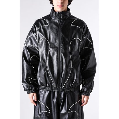 リベーレ LIBERE WESTERN FLAME LEATHER TRACK JACKET （BLACK）