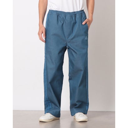 アディダス adidas メンズ ライフスタイルロングパンツ ルーズフィット デニム フルレングス オープン ヘム パンツ アルペン KE7503 （ミディアムブルーデニム）