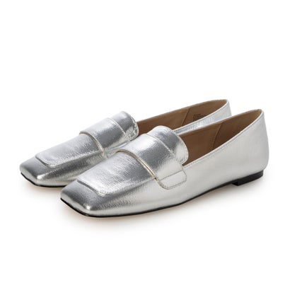 スティーブ マデン STEVE MADDEN スクエアトゥフラットローファー （シルバー）