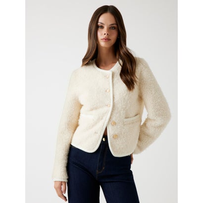 ゲス GUESS IVANA Fuax Fur Buttoned Jacket （F0D9）