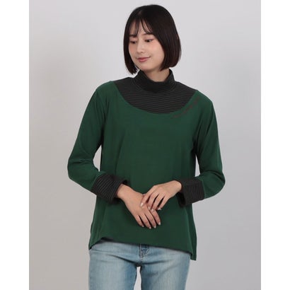 ブローディア BRODIAEA 桃起毛間借り人うつり変わり刺しゅうティーシャツ （緑であること） Tシャツ・カットソー-トップス-レディースファッション