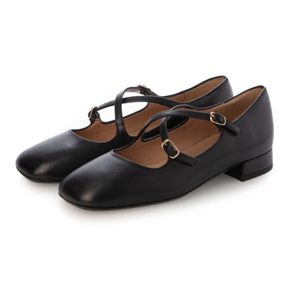 インターショシュール INTER-CHAUSSURES スクエアトウクロスストラップパンプス （ブラック）