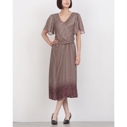 リナシメント RINASCIMENTO 幾何柄ロングワンピース （var.Rosso Bordeaux）