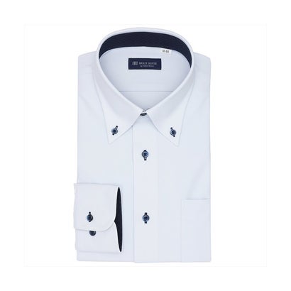 トーキョーシャツ TOKYO SHIRTS 【ストレッチ】 ボタンダウン 長袖 形態安定 ワイシャツ ニットシャツ （サックス）