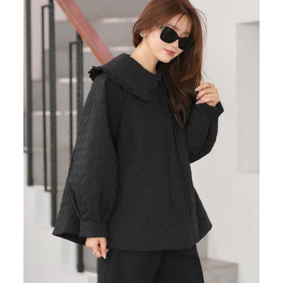 ルイルエブティック RUIRUE BOUTIQUE 襟付き添い人 中綿 キルティング A伝達ルート厚地の外套 ｜ アウター / 厚地の外套 / ロング厚地の外套 / 否色合い厚地の外套 / エコ落ち込む / ビッグ色合い厚地の外套 / キルティング厚地の外套