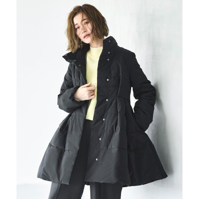 ルイルエブティック RUIRUE BOUTIQUE 洗える ｜ グログラン 心ゆかしい キルト厚地の外套 ｜ アウター / キルティング厚地の外套 / ロング厚地の外套 / エコ落ちこむ （黒いこと）