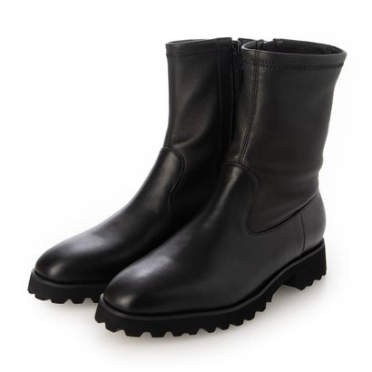 バークレー BARCLAY 【本革】ソフトスクエアトゥ ボリュームソールタイプストレッチブーツ （BLK）