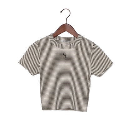 クラネ CLANE LOGO CROPPED TIGHT TEE （BORDER）