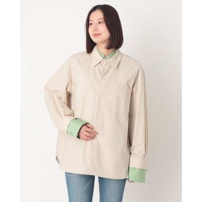 クラネ CLANE TWO TONE LAYERED SHIRTS （BEIGE）