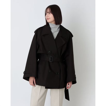 クラネ CLANE OVER SHORT TRENCH COAT （BLACK） レディースファッション-コート・ジャケット