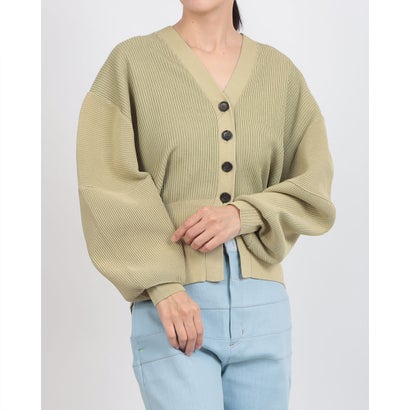 クラネ CLANE CURVED SLEEVE KNIT CARDIGAN （MOSS GREEN）