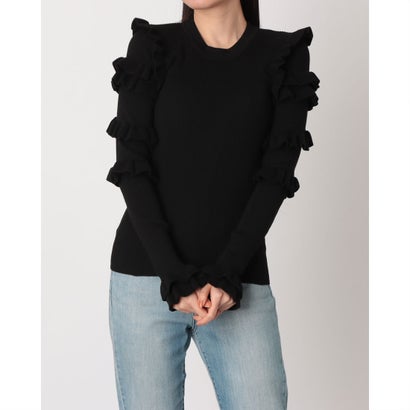 クラネ CLANE FRILL SLEEVE KNIT TOPS （BLACK） その他-レディースファッション