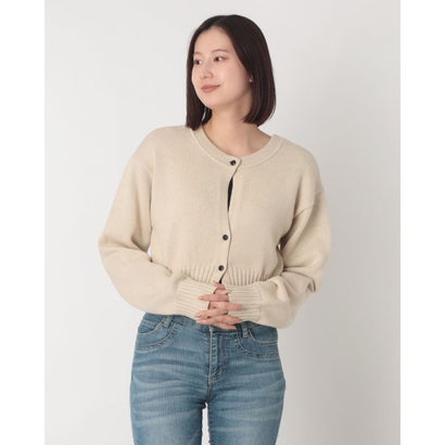 クラネ CLANE W FACE SHORT KNIT CARDIGAN （IVORY）