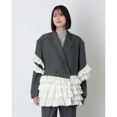 クラネ CLANE FRILLED TAILORED JACKET （GRAY）
