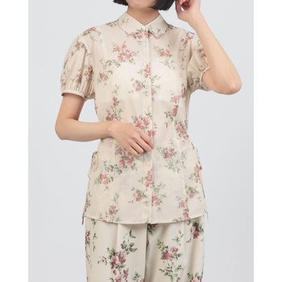 クラネ CLANE FLOWER SIDE HOLE SHIRTS （BEIGE）