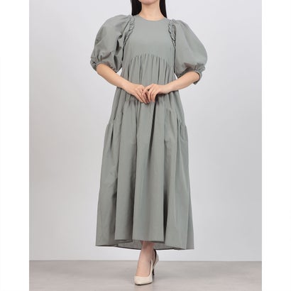クラネ CLANE BUBBLE FRILL ONEPIECE （MOSS GREEN）