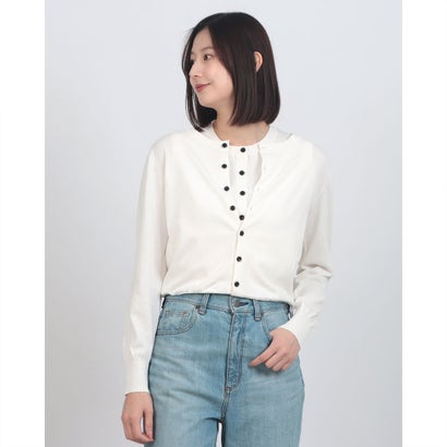 クラネ CLANE W LAYERED KNIT CARDIGAN （WHITE）