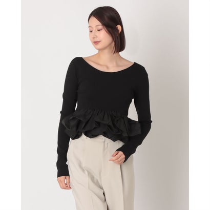 クラネ CLANE W BALLOON SHORT KNIT TOPS （BLACK）
