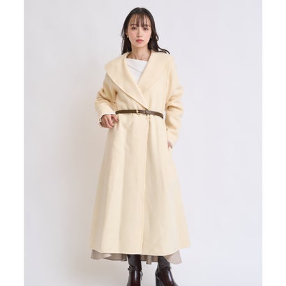ノエラ NOELA ベルト付きショールカラーウールリバーコート （イエロー） 11,187円