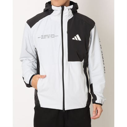 アディダス adidas メンズ ウインドジャケット アディダスアダプテーション レギュラーフィット ストレッチ ウーブン フルジップ トラックトップ KA1239 （ダッシュグレー/ブラック）